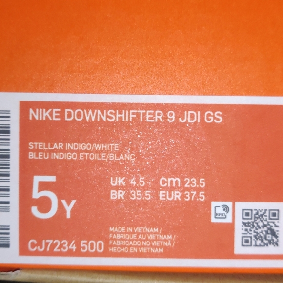 NIKE DOWNSHIFTER 9 JDI GSCOLOR STELAR INDIGO/WHITe - Picture 13 of 14